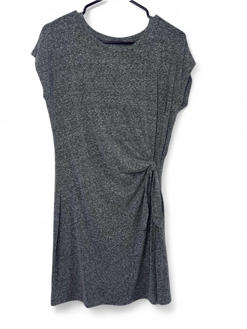 Aerie Faux Wrap T Shirt Dress Medium Gray Soft Midi Casual Summer